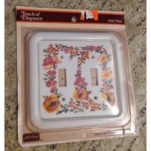 New NOS Touch Of Elegance Wall Plate Light Switch  double toggle Floral
